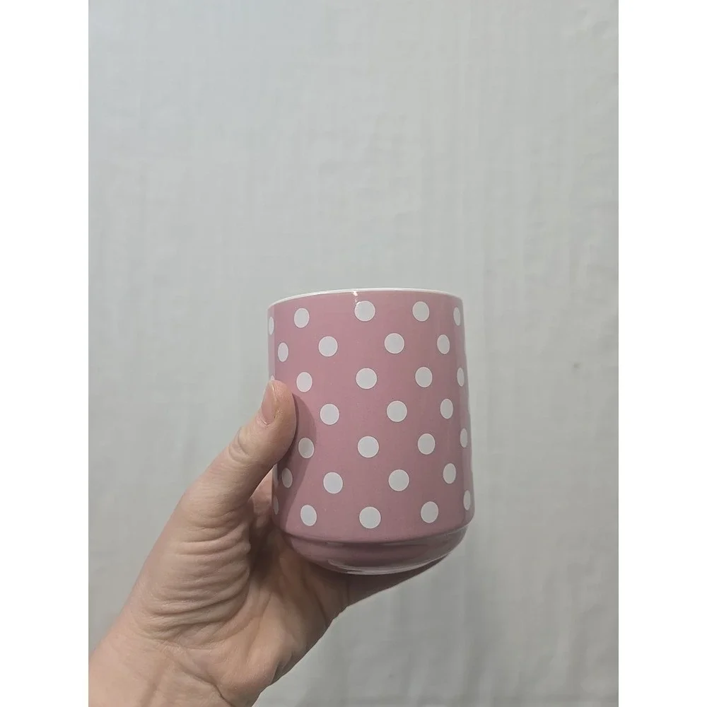 Hello Kitty Ceramic Tea Cups Mugs Set Of 2 Pink White 12 Oz‎ Drink Polka Dot